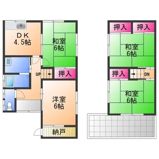 大阪府泉大津市千原町2丁目【一戸建】の間取り