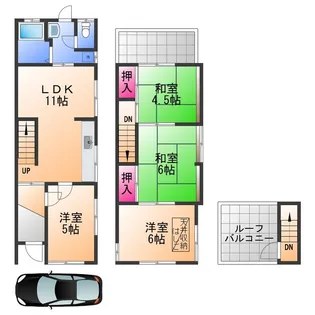 大阪府和泉市葛の葉町1丁目【テラスハウス】の間取り