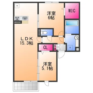 ヴィラアステール B棟【2階】の間取り