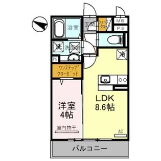 1LDKの間取り画像