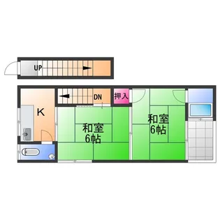 大阪府堺市西区浜寺諏訪森町東1丁【テラスハウス】の間取り
