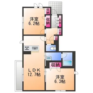 シャーメゾン セルクルⅢ【1階】の間取り