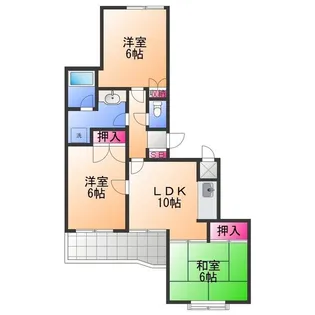 フィアテル岸和田【3階】の間取り