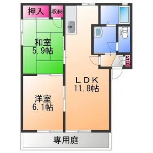 フォーレス高松【1階】の間取り