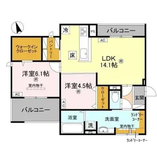 2LDKの間取り画像