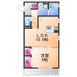 サウスメゾン秋桜【1階】の間取り