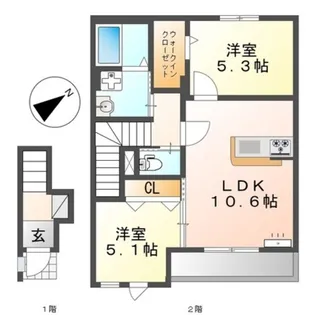 プロスパー【2階】の間取り