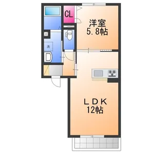 シティハイム加茂【2階】の間取り