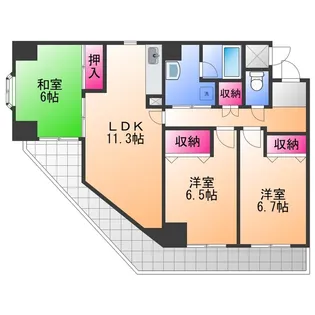 シャトークレール【1階】の間取り