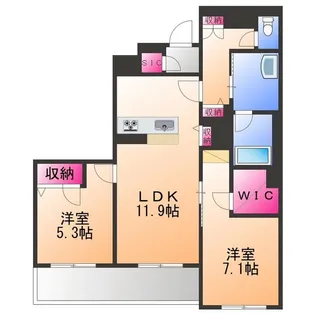 メゾン ド ルクス【1階】の間取り