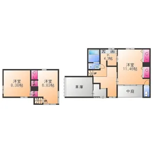 大阪府岸和田市野田町2丁目【一戸建】の間取り