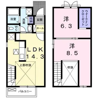 2LDKの間取り画像