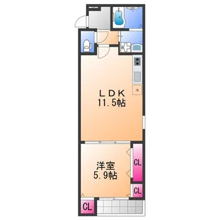 フジパレス泉大津Ⅱ番館【1階】の間取り