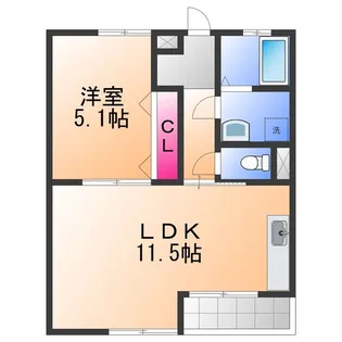 シーシェル【1階】の間取り