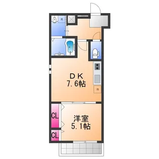 1DKの間取り画像