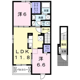 アクティブ・スクエアA【2階】の間取り