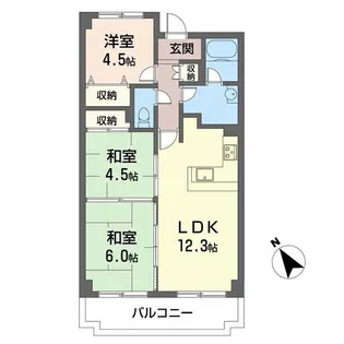 ヒュース一丘弐番館【3階】の間取り