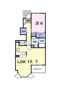 ピアッツァ羽倉崎【1階】の間取り