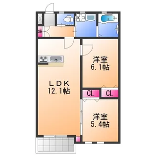 カーサローゼオⅡ【1階】の間取り