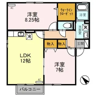サニーサイドIZUMI B棟【2階】の間取り