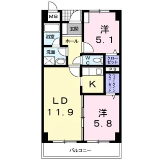 グラディート【5階】の間取り