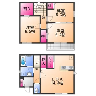 大阪府泉大津市東豊中町1丁目【一戸建】の間取り