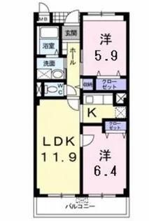 ロイヤルシティー泉南【2階】の間取り