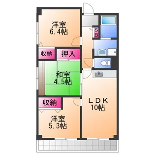 クリーンハイツ・助松【2階】の間取り