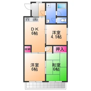 コーポ上町A棟【1階】の間取り