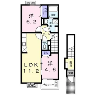 プランドル岸和田Ⅱ【2階】の間取り