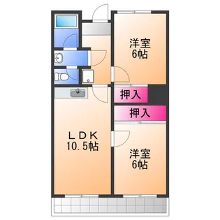 コーポ上町B棟 【3階】の間取り