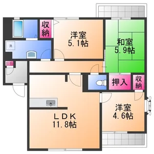 ウエストヴィラ A【2階】の間取り
