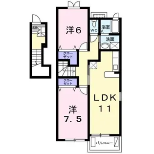 ヴィラプルメリア【2階】の間取り