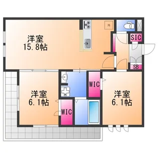 パサログランデ浜寺諏訪森Ⅱ【1階】の間取り