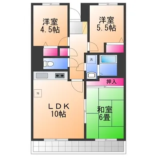 サザンコート泉佐野【6階】の間取り