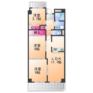 エイト貝塚【1階】の間取り