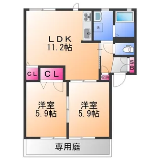 ハイツ天神【1階】の間取り