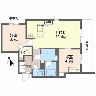 シャーメゾン ワイズベル【1階】の間取り