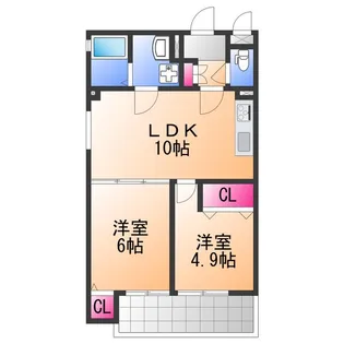 CASA CALMA菱木【2階】の間取り