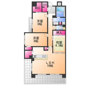 インペリアル鳳【3階】の間取り