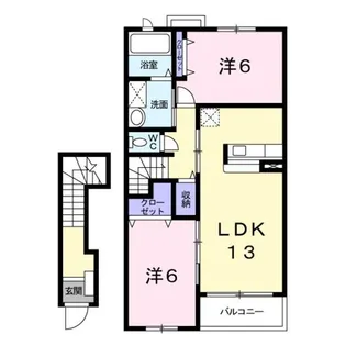 ヴァンテリュイソー【2階】の間取り