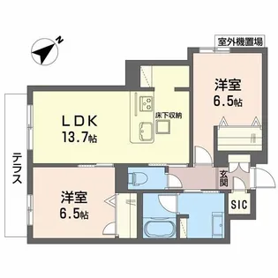 グランメゾン高師浜【1階】の間取り