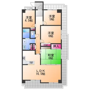 エクセラート北助松【8階】の間取り