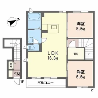 フレアコート【2階】の間取り