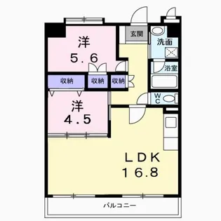 レジデンスくすのき館【4階】の間取り