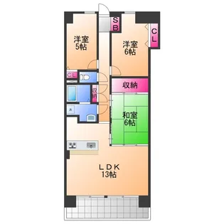 ライオンズマンション熊取第2【6階】の間取り