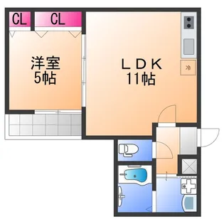 フジパレス松ノ浜【1階】の間取り