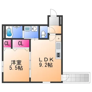 フジパレス松ノ浜【1階】の間取り