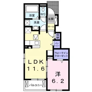 ゼクシー 桜ケ丘B棟【1階】の間取り