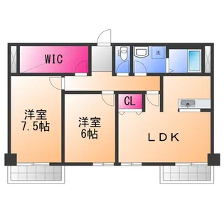 パインリーフ和泉【5階】の間取り